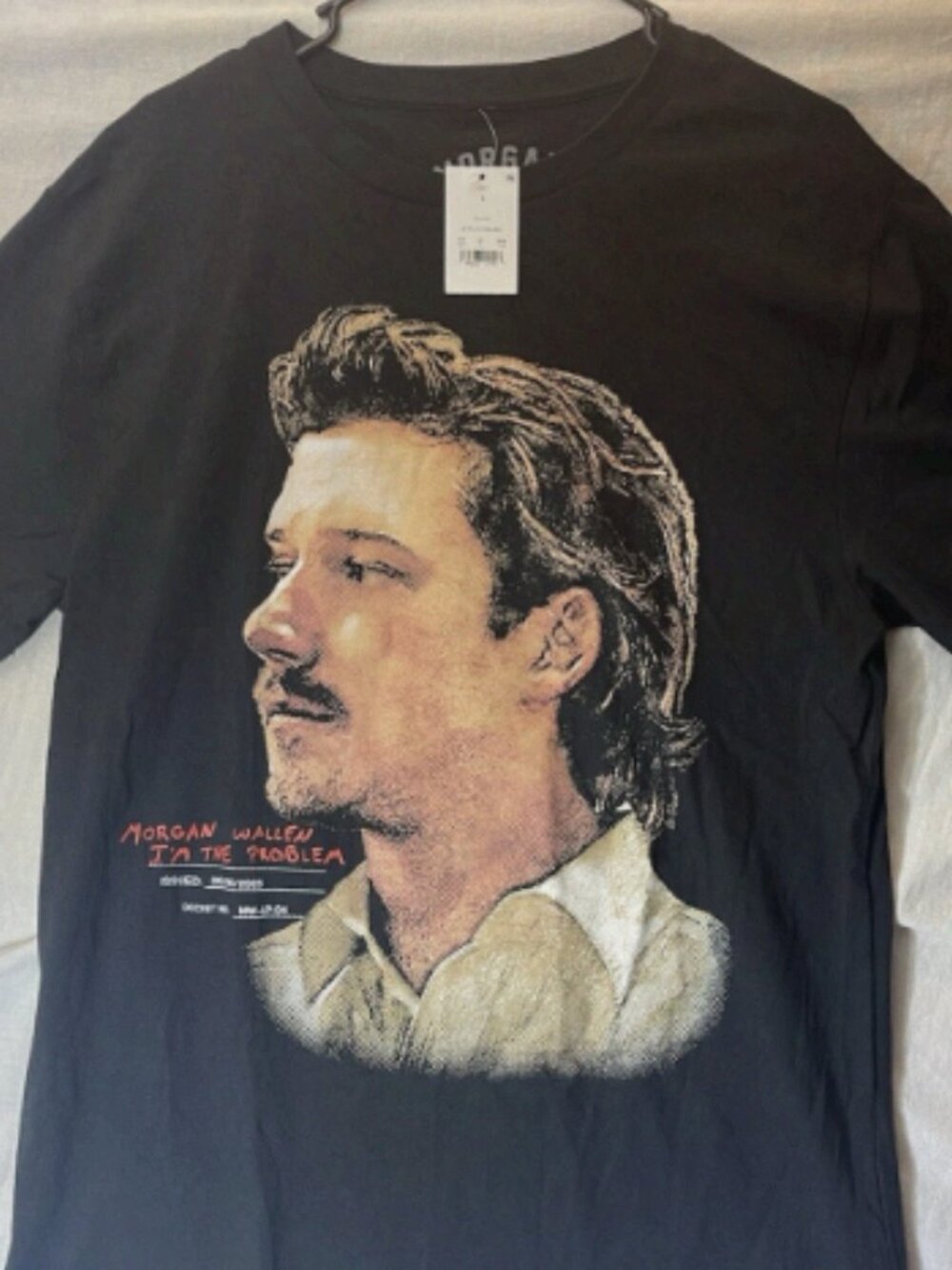 Morgan Wallen I'm The Problem Black Graphic T-Shirt Portrait Tee